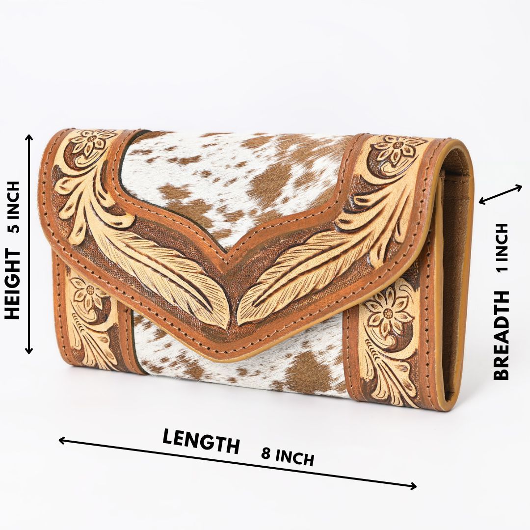 Rustic Rose Tan Trifold  Wallet