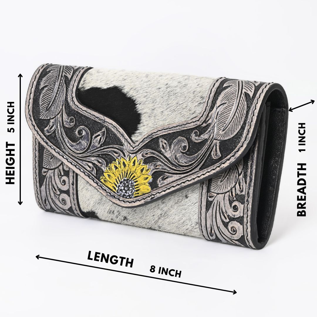 Boho Buckaroo Black Trifold Wallet
