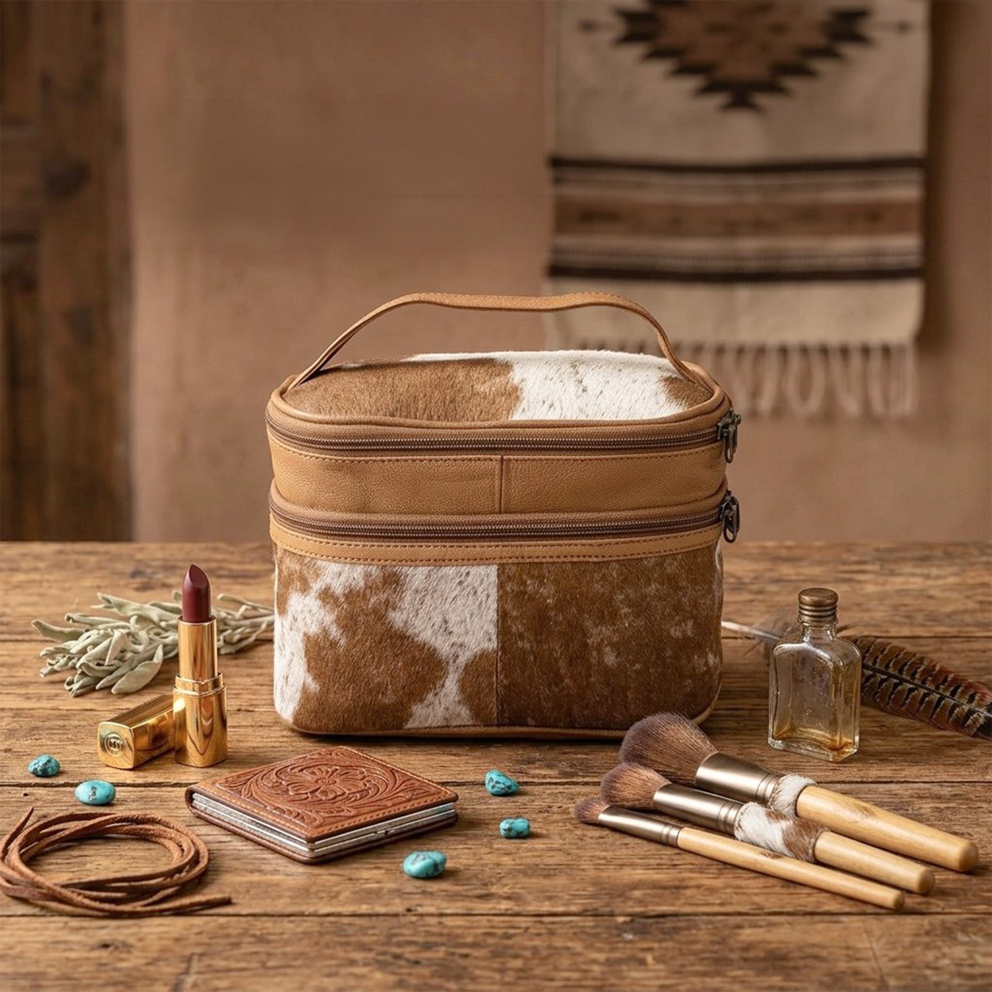 Jolly Cowhide Makeup Bag