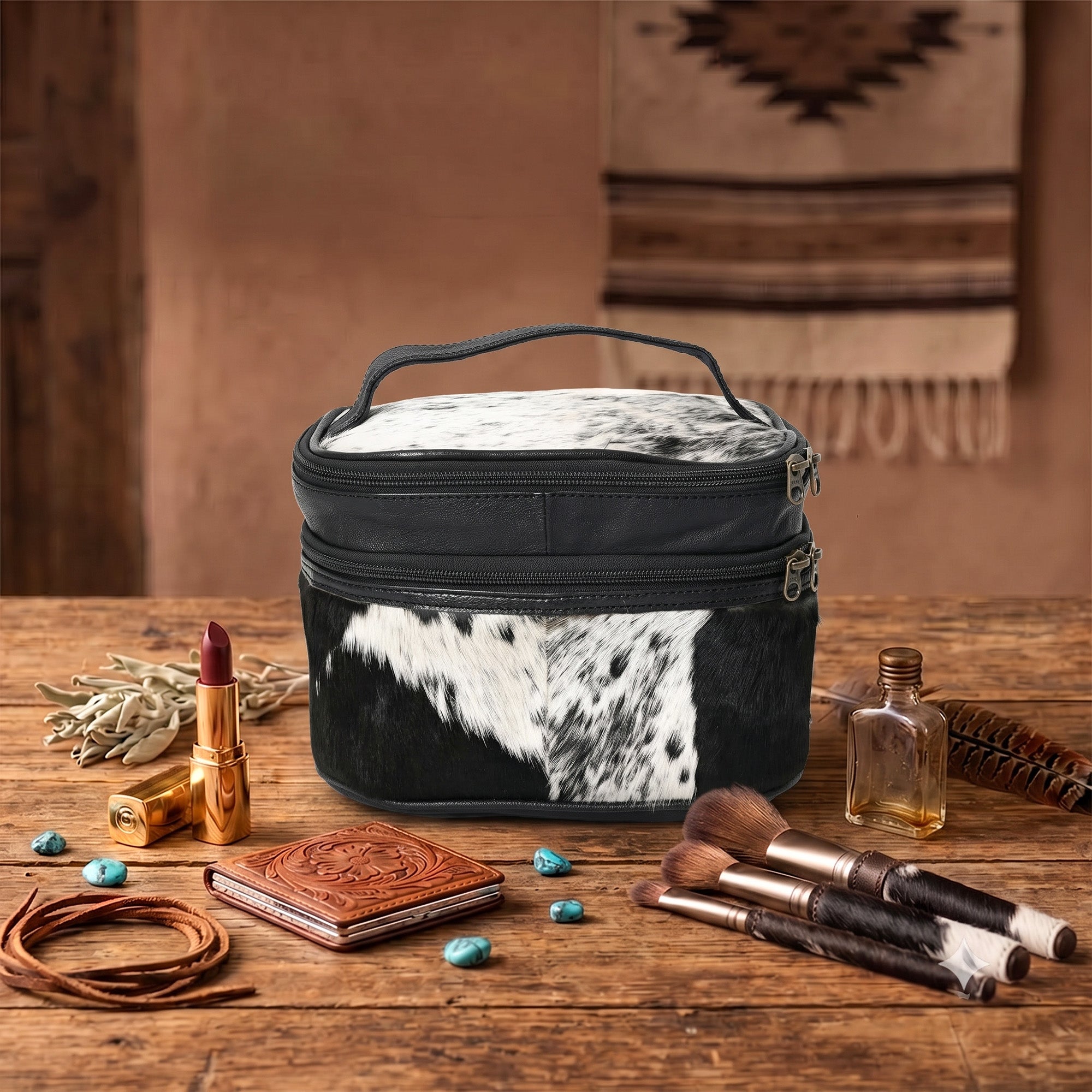 Jolly Cowhide Makeup Bag