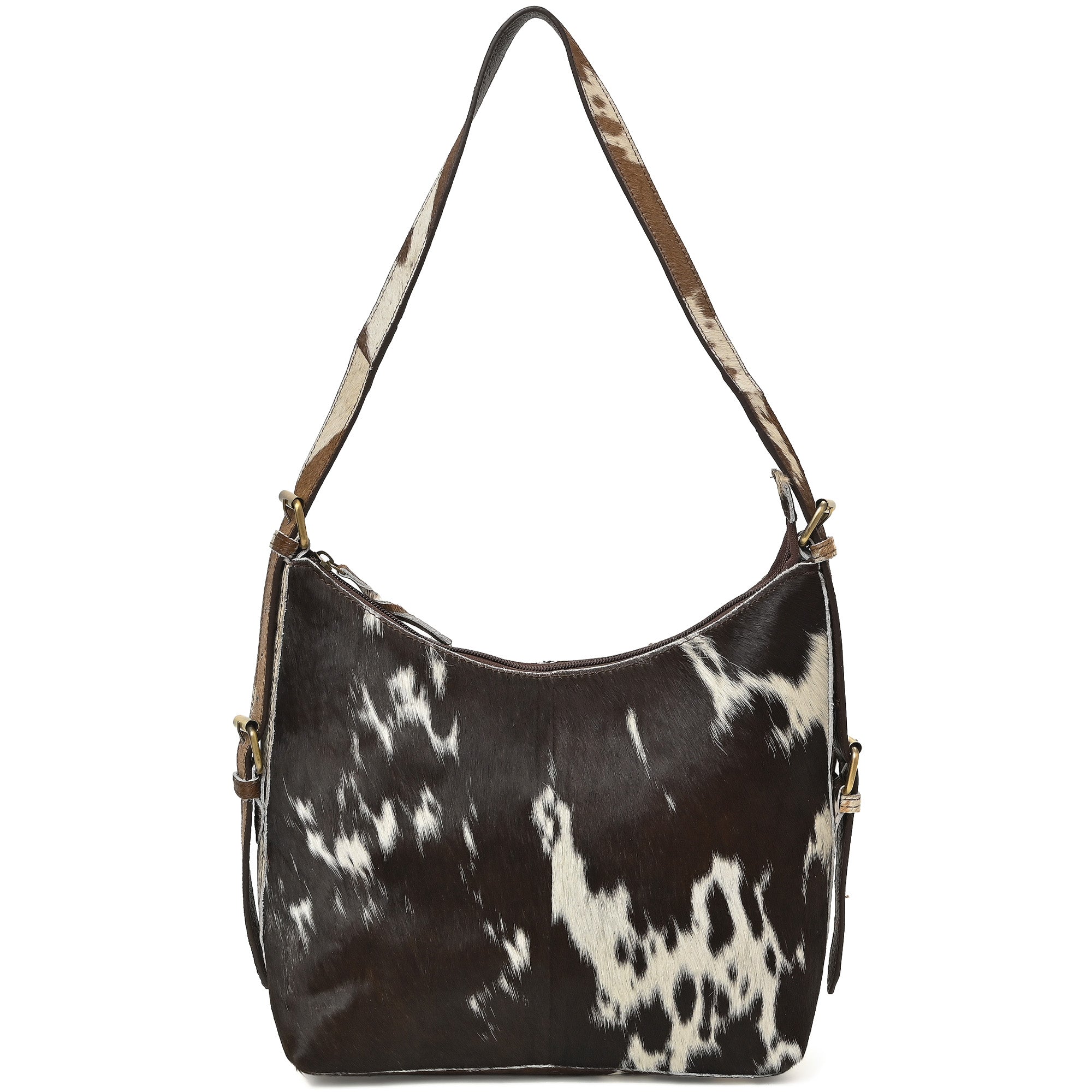 Cowhide Leather Hobo Bag – Hair-On Leather Shoulder Bag for Women