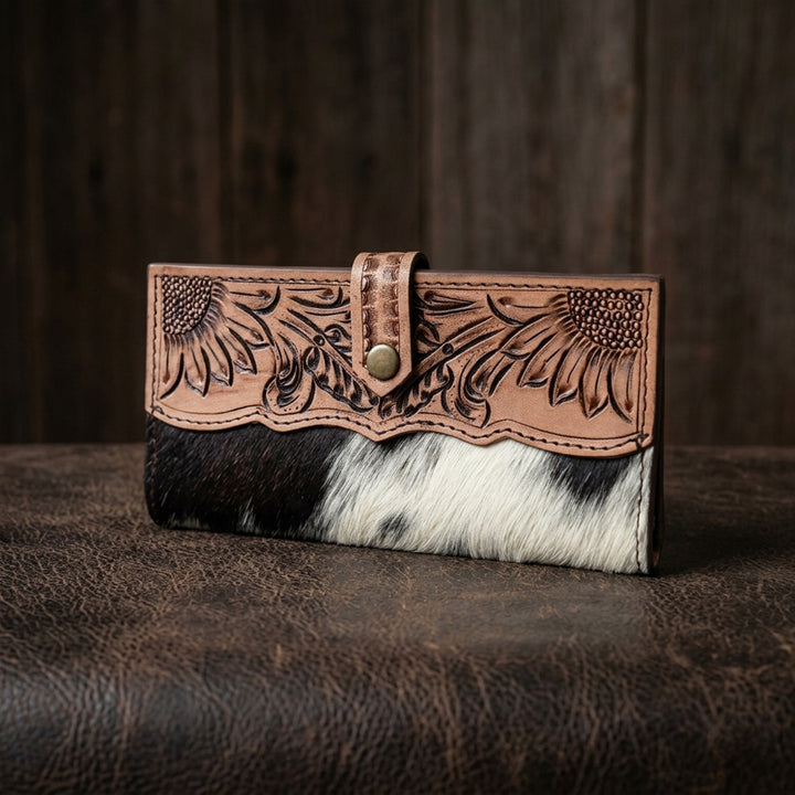 Wild West Wallet – Western Cowhide Leather Wallet