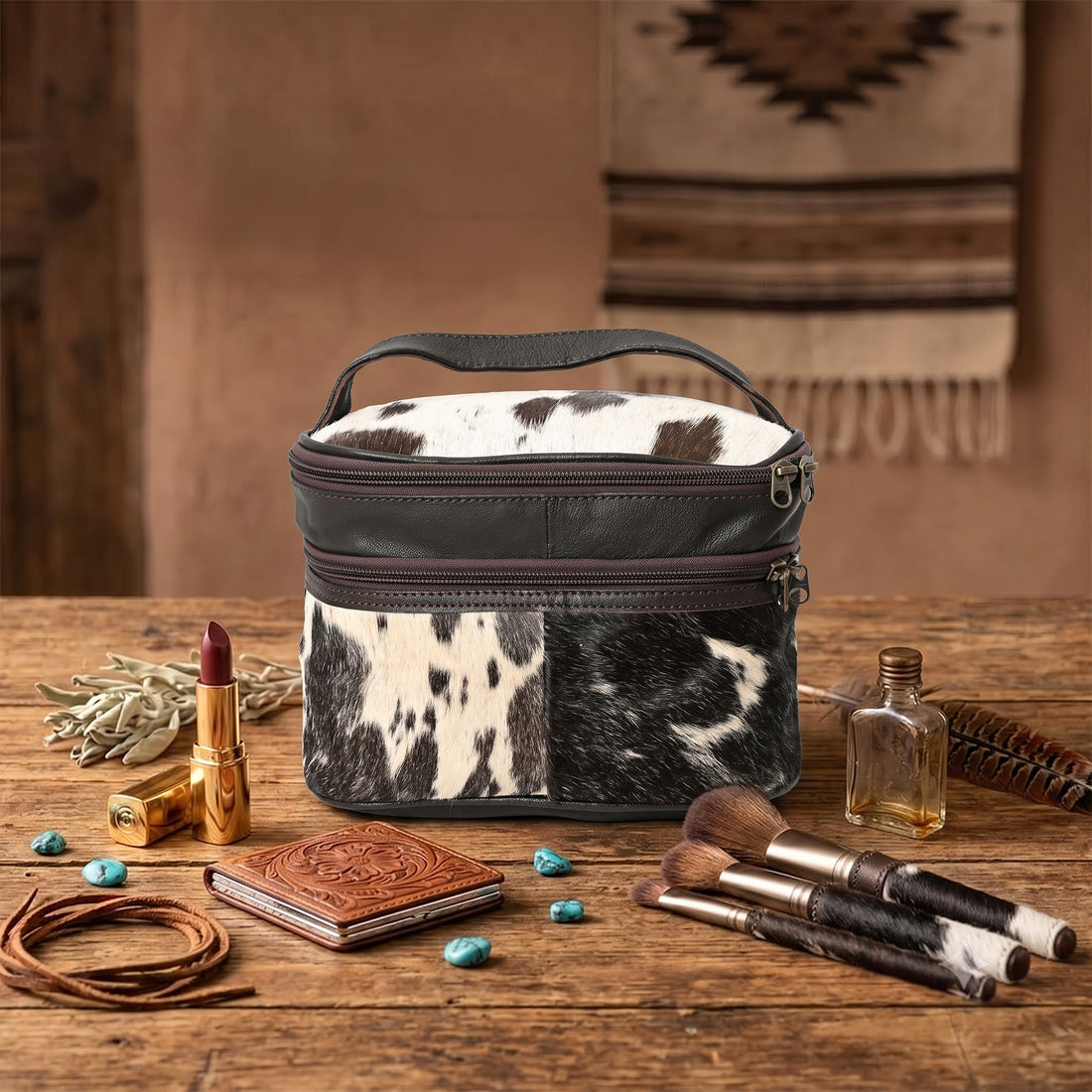 Jolly Cowhide Makeup Bag