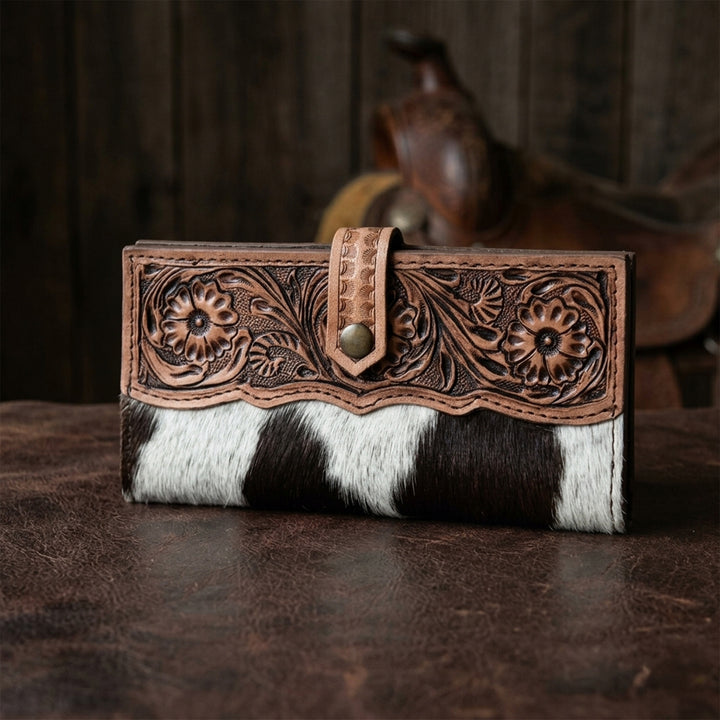 Trailblazer Trifold – Western Cowhide Leather Wallet