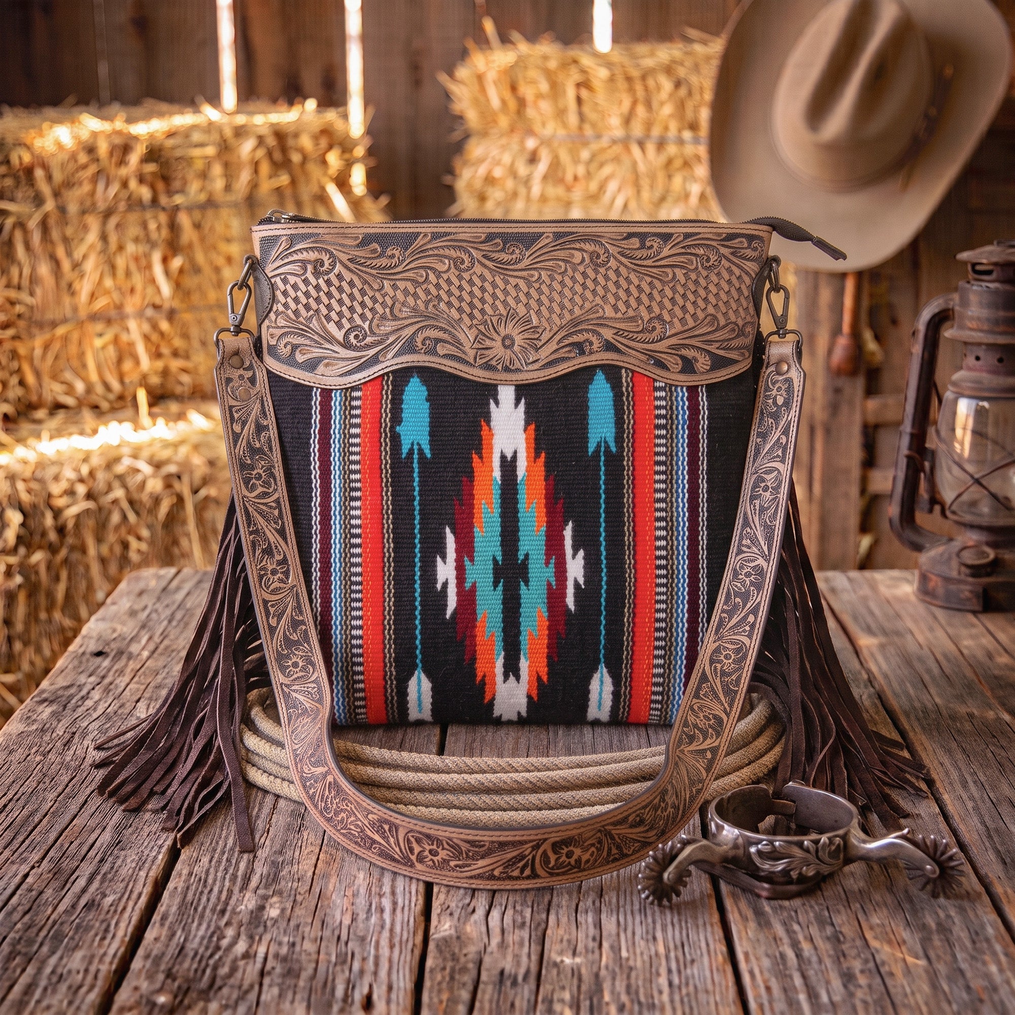 Black Zenco Woolen Shoulder Bag