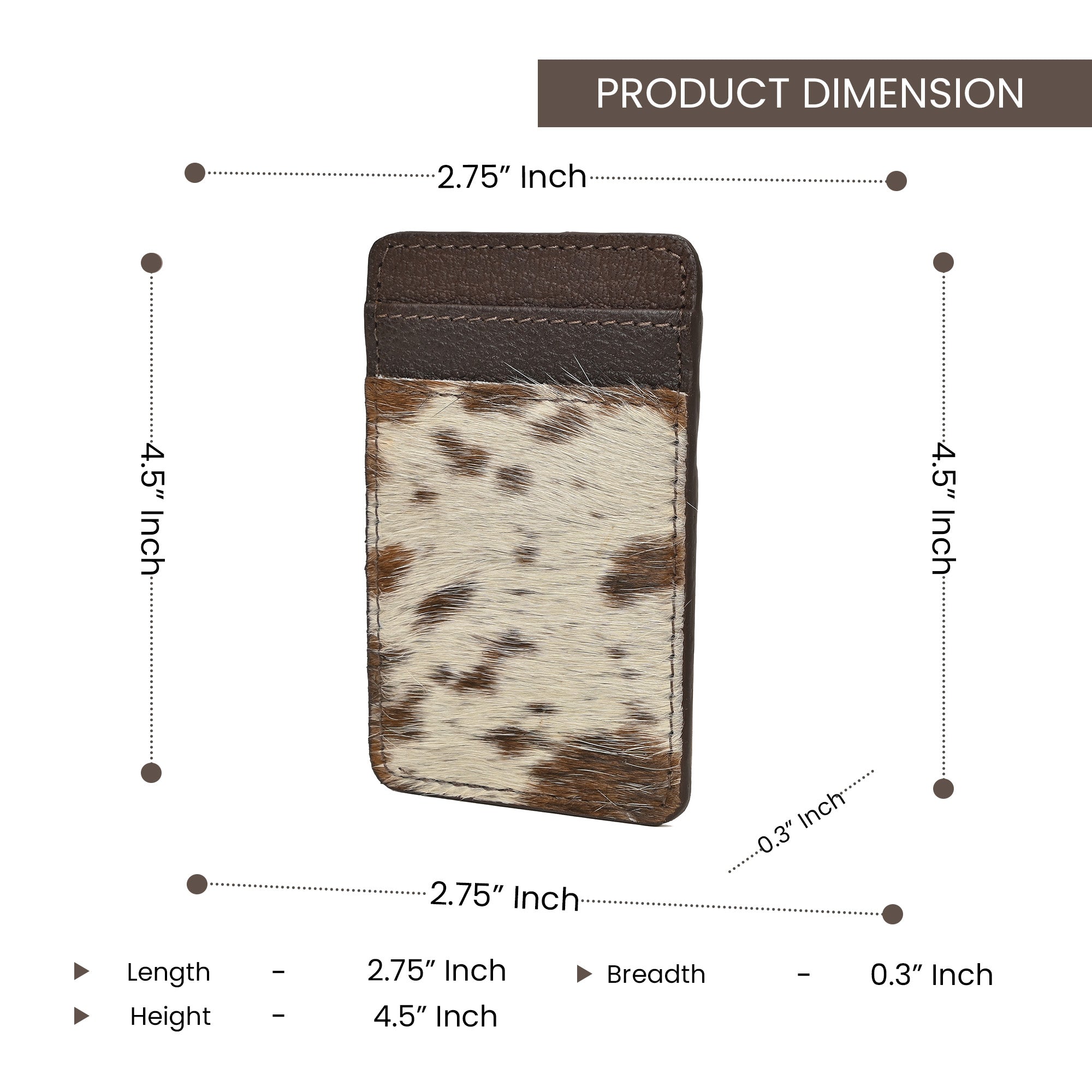 Western Cowhide Leather Cardholder – Slim Hair-On Leather Wallet