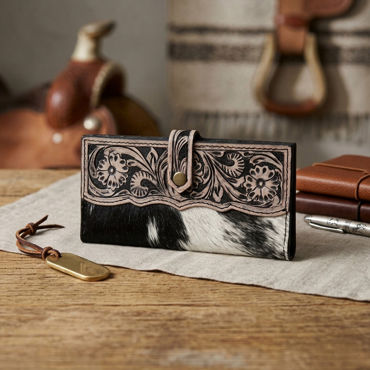 Trailblazer Trifold – Western Cowhide Leather Wallet