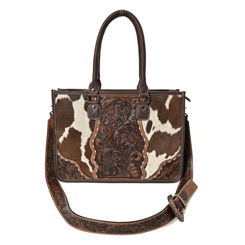 Hand Crafted Cowhide Floral Bag – Western Leather Handbag