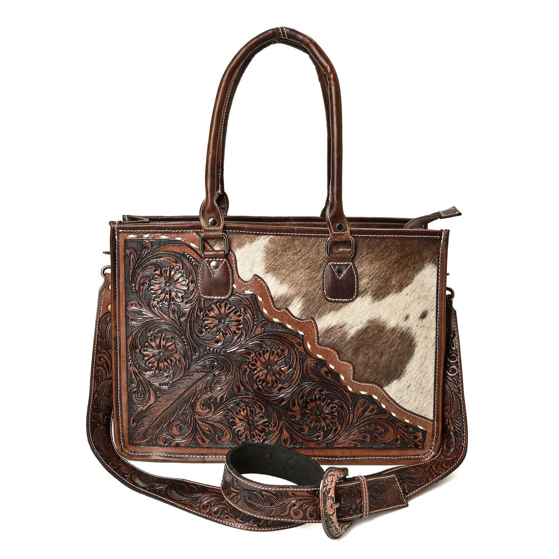 Western Bloom Cowhide Tote Bag – Western Leather Tote