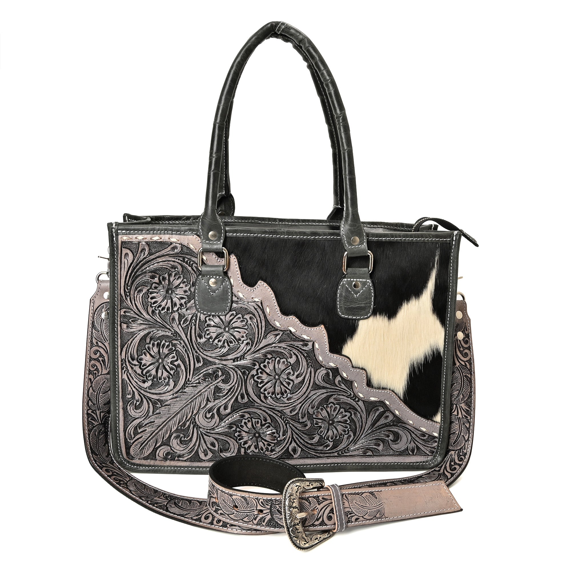 Western Bloom Cowhide Tote Bag – Western Leather Tote