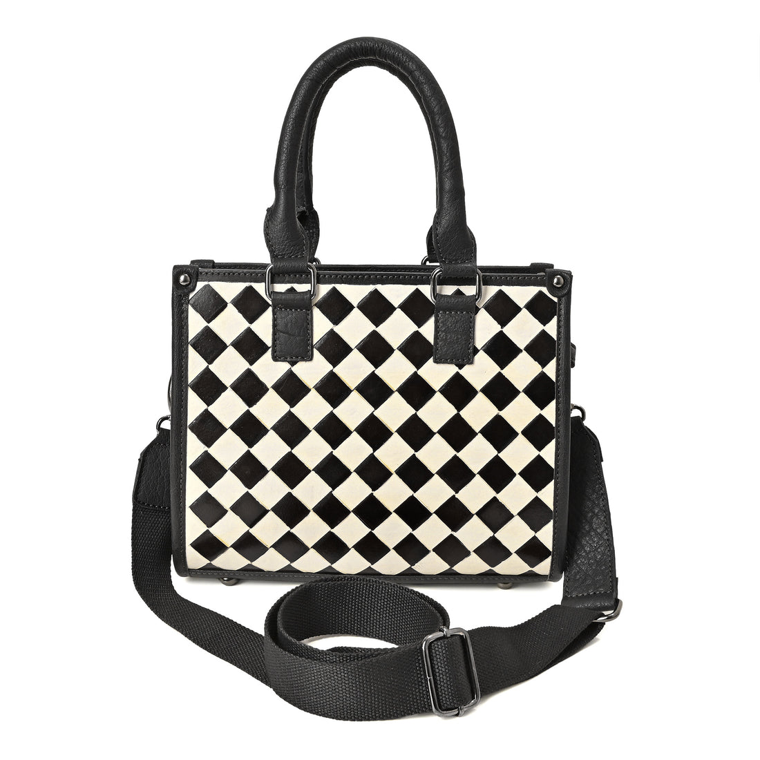 Ridgefield Checker Tote – Handcrafted Western Leather Tote