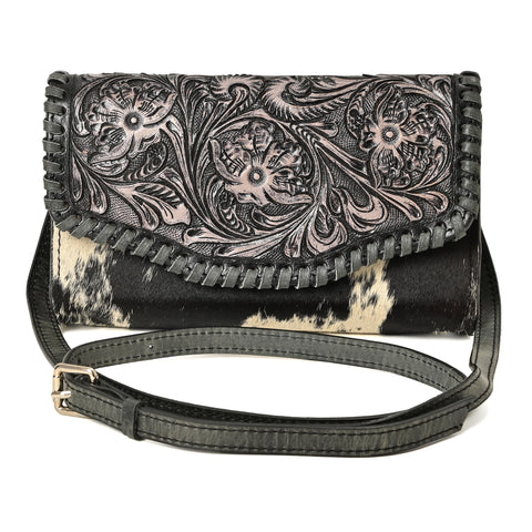 Wildflower Tooled Clutch – Western Leather Statement Bag