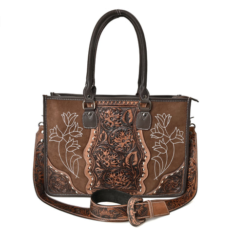 Western Rose Handcrafted Stitch Tote – Western Leather Tote