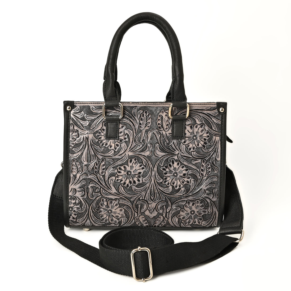 Hand Crafted Floral Tooled Bag – Western Leather Handbag
