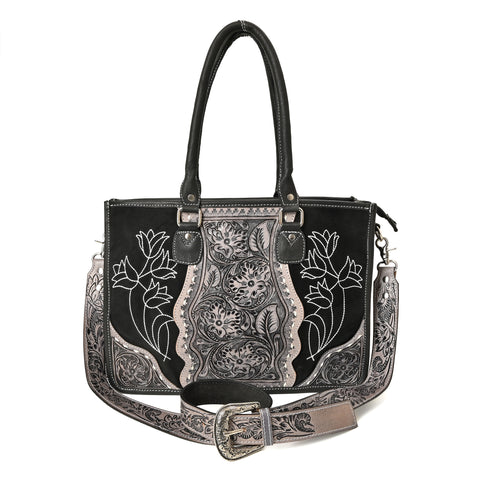 Western Rose Handcrafted Stitch Tote – Western Leather Tote