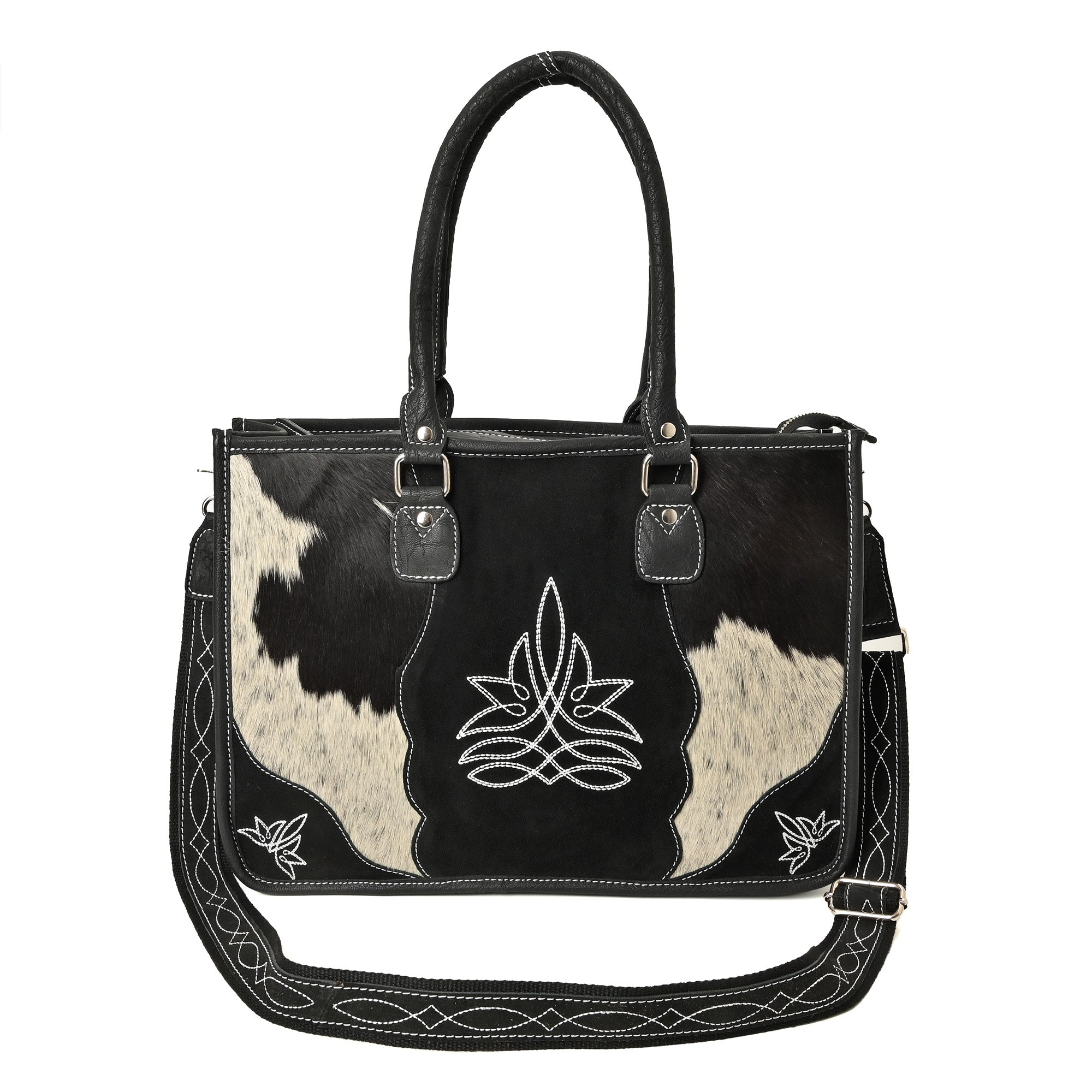 Wildflower Ranch Cowhide Tote – Western Cowhide Leather Tote