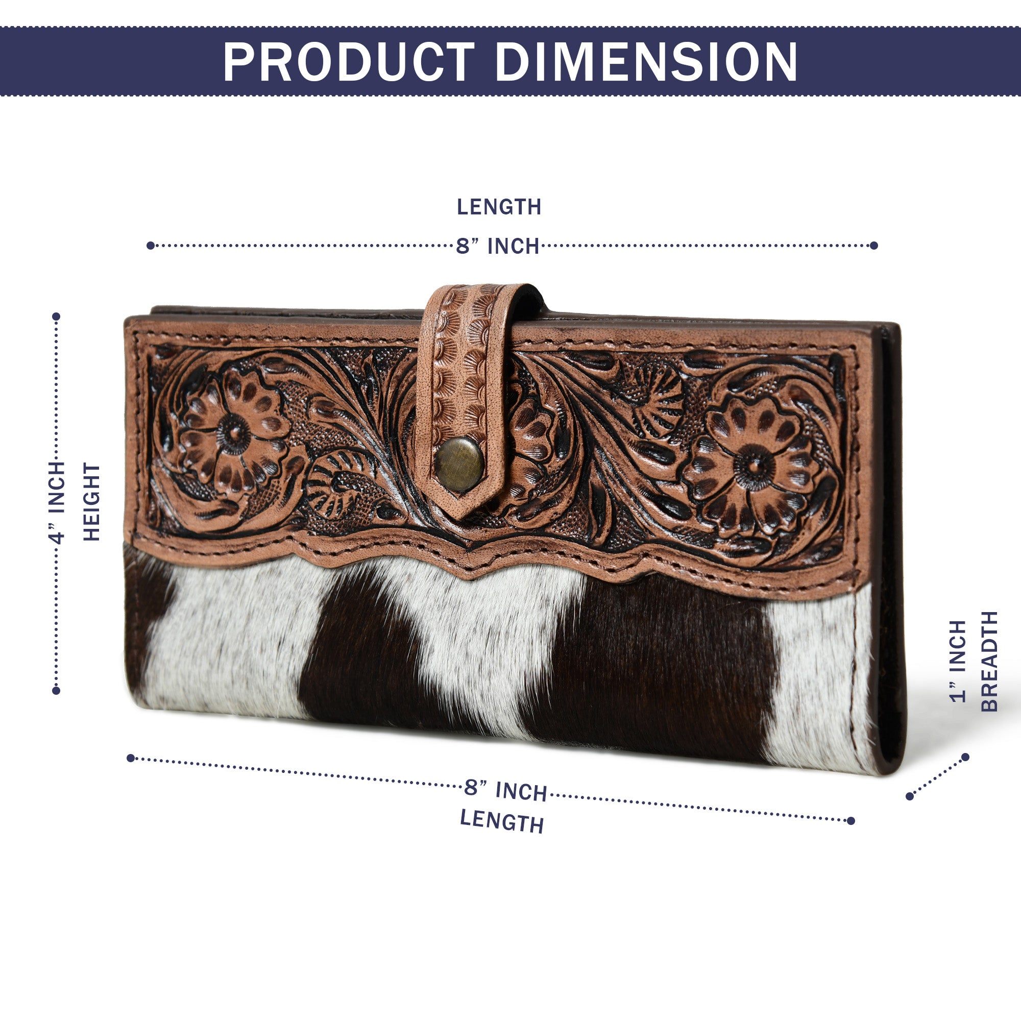 Trailblazer Trifold – Western Cowhide Leather Wallet