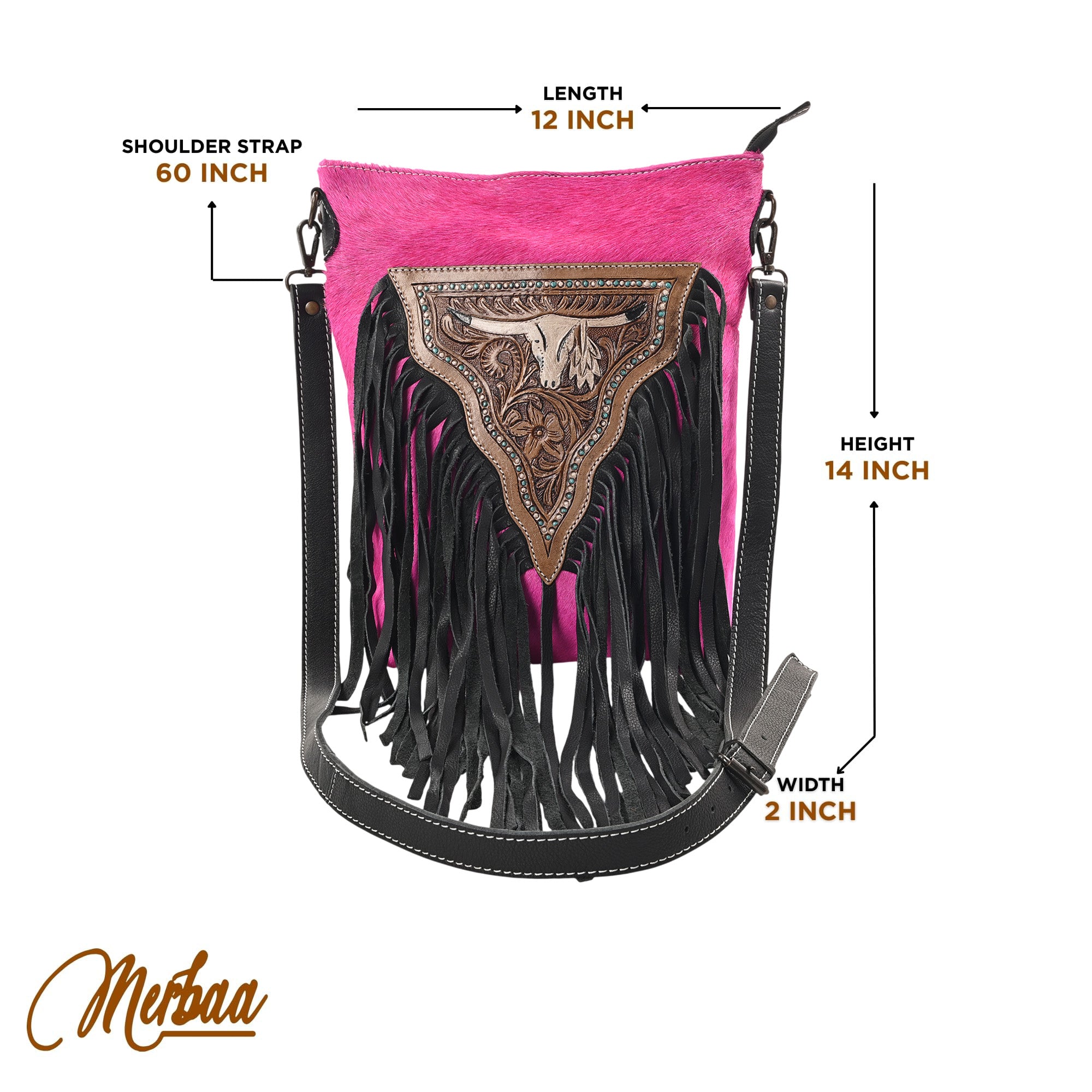 Texas Longhorn Fringe Bag