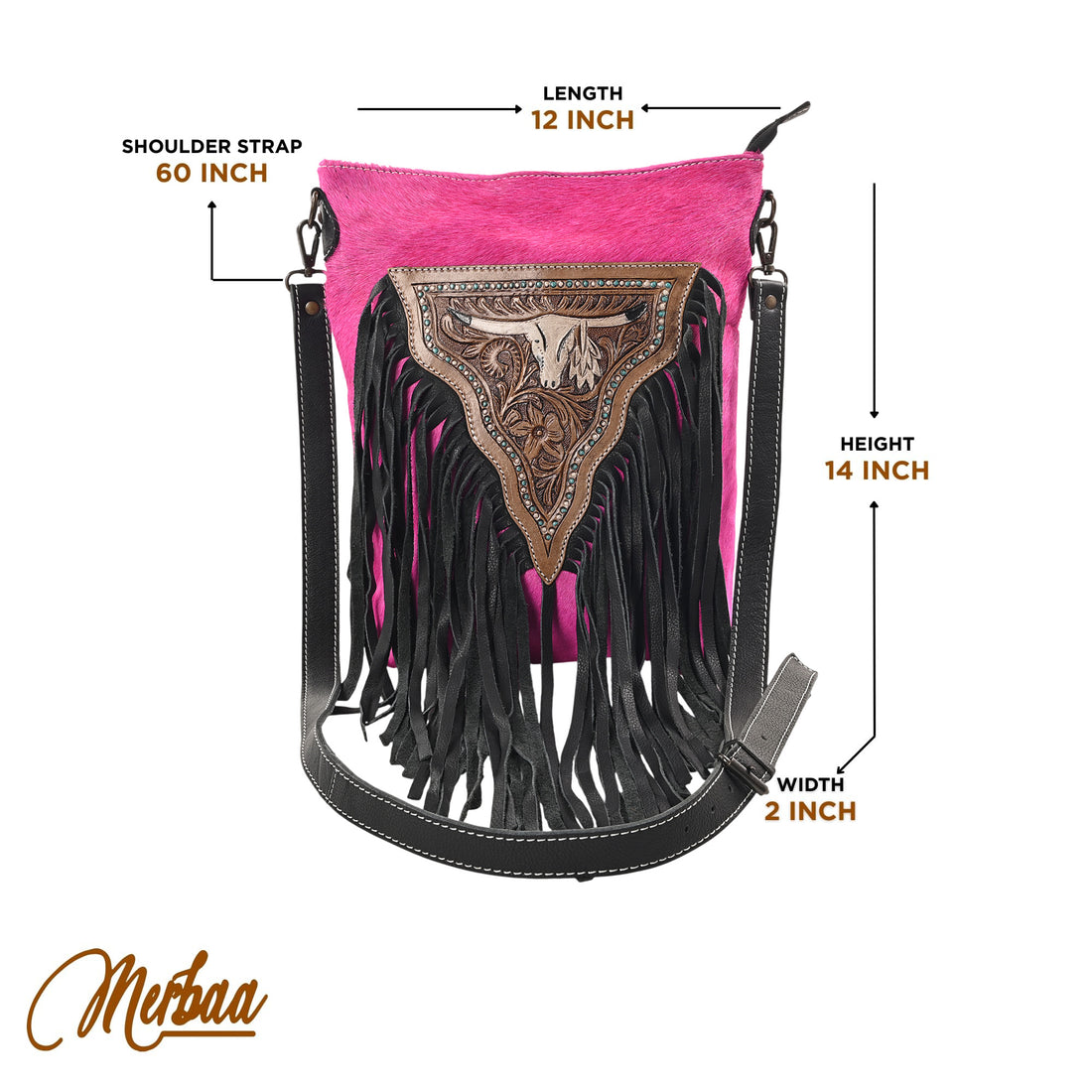 Texas Longhorn Fringe Bag