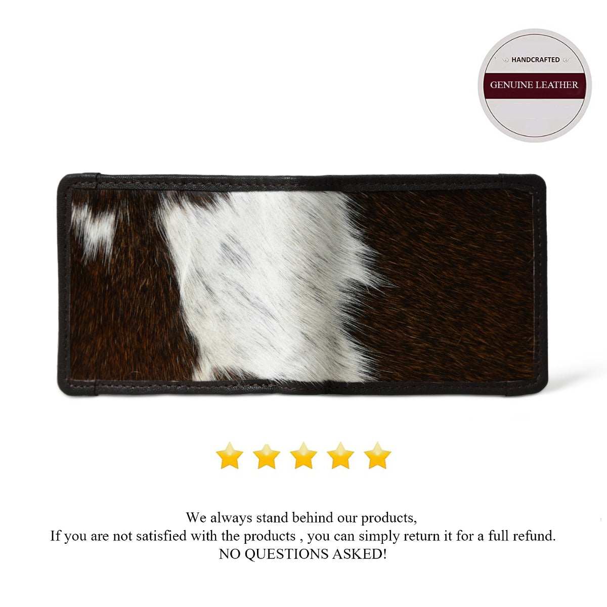 Twofold Cowhide Mens Wallet Brown