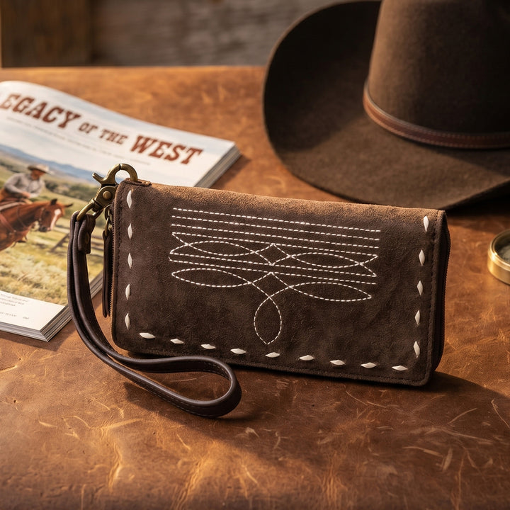 Cowgirl Boot Stitch Wristlet Wallet