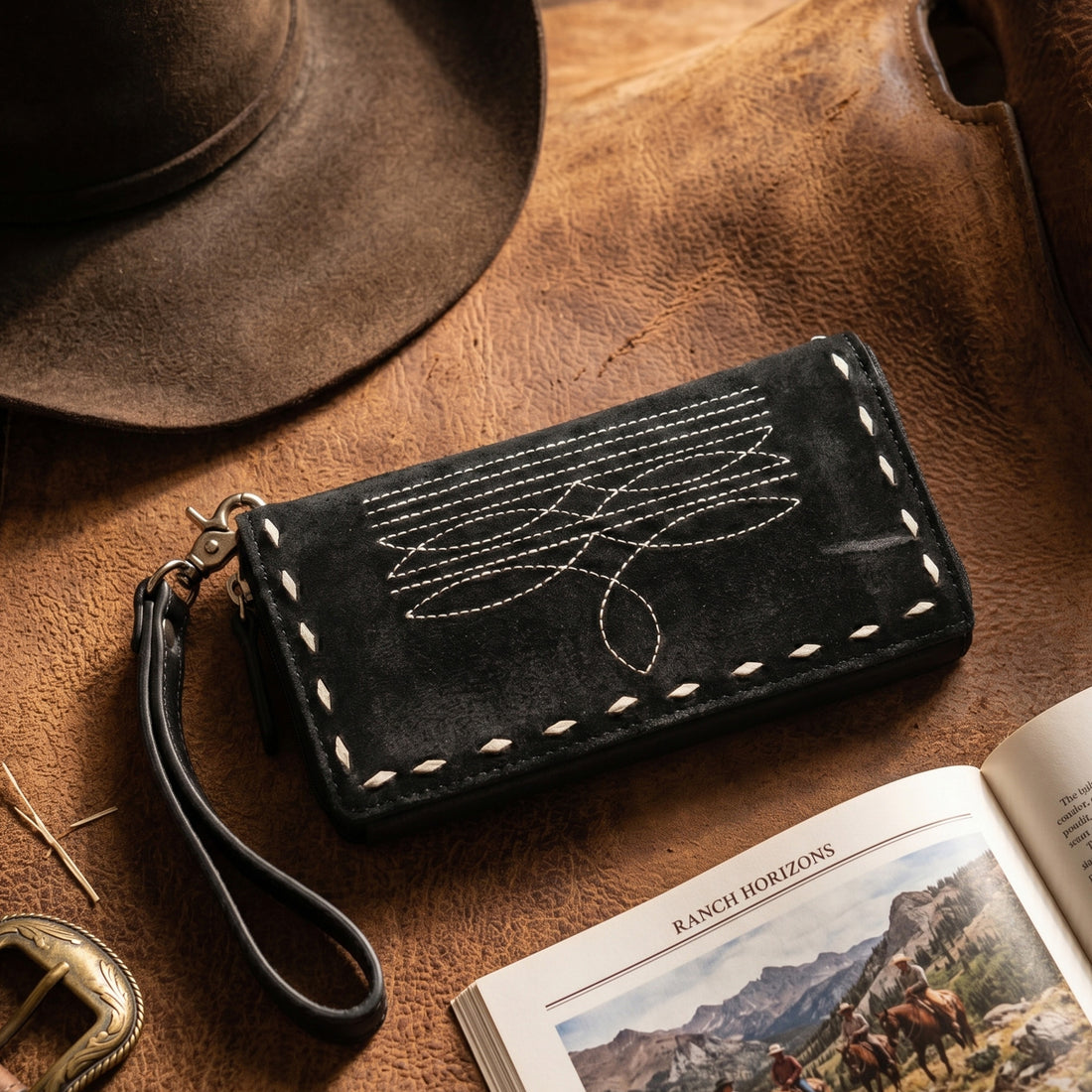 Cowgirl Boot Stitch Wristlet Wallet