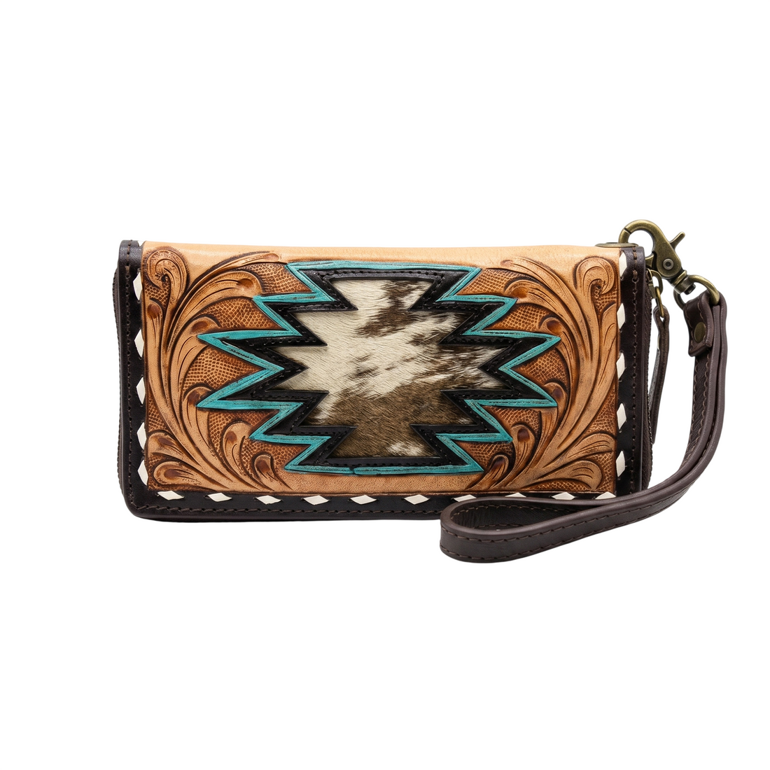 handTooled Leather wristlet
