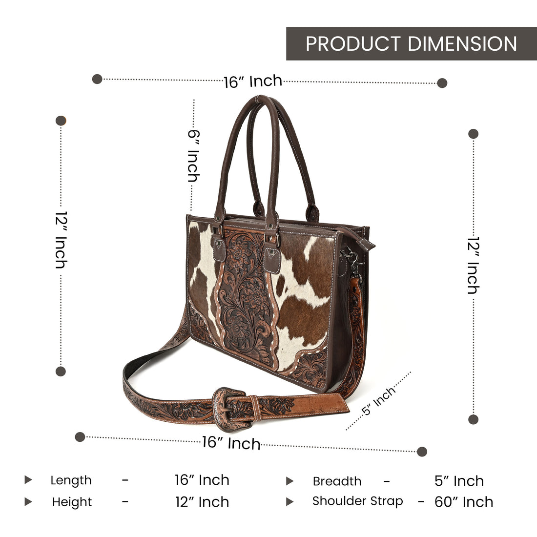 Hand Crafted Cowhide Floral Bag – Western Leather Handbag