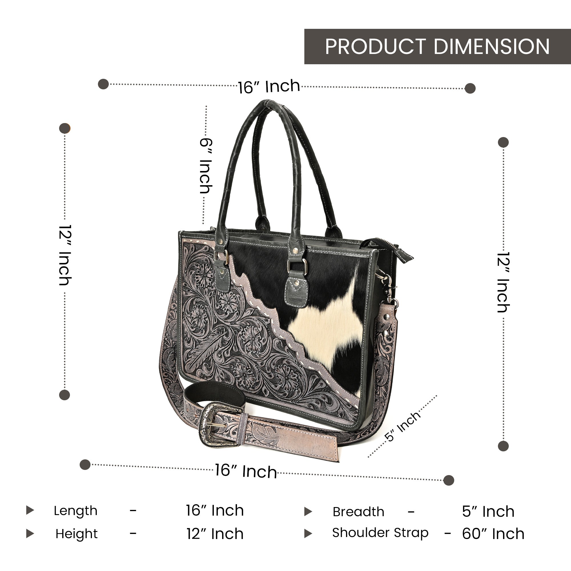 Western Bloom Cowhide Tote Bag – Western Leather Tote