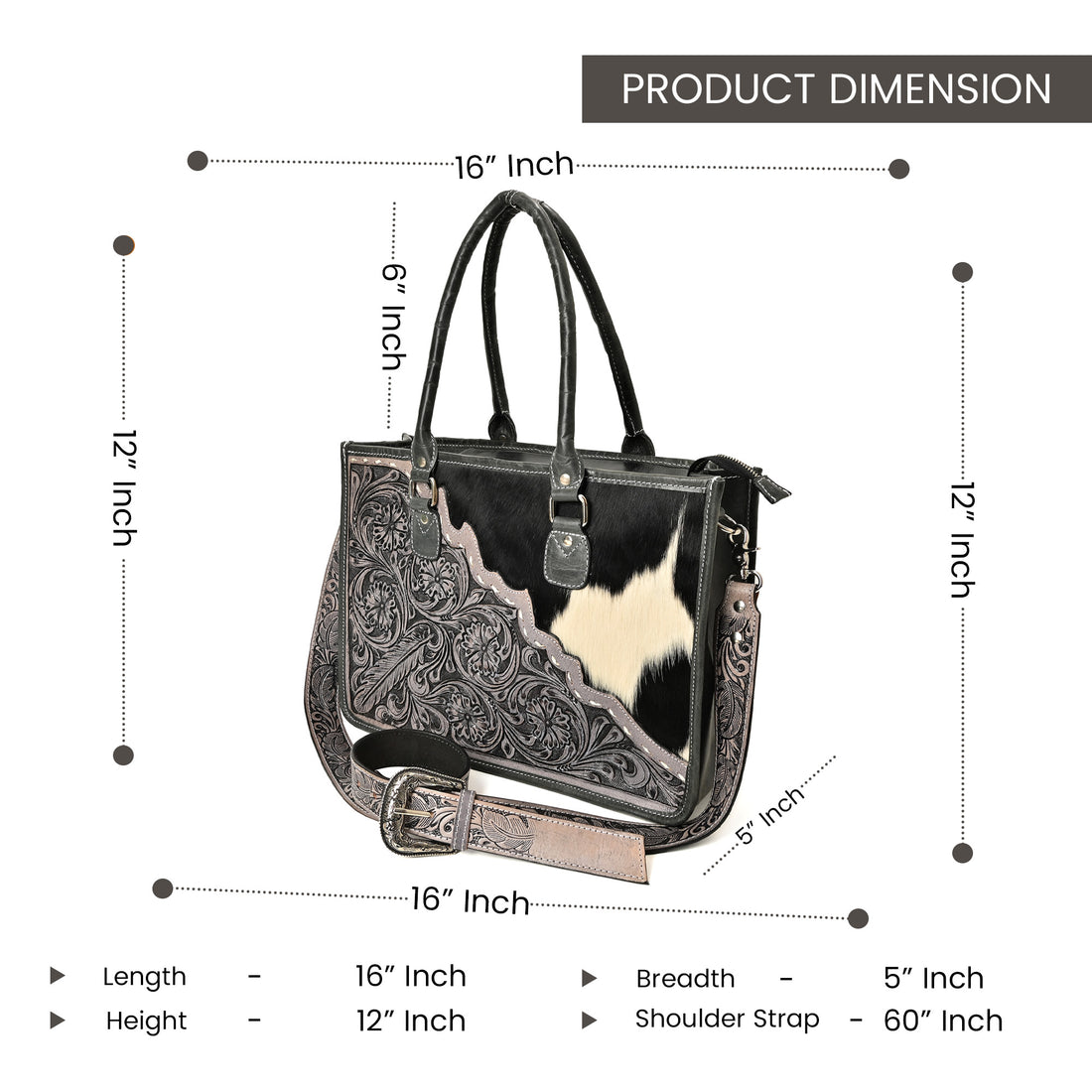 Western Bloom Cowhide Tote Bag – Western Leather Tote