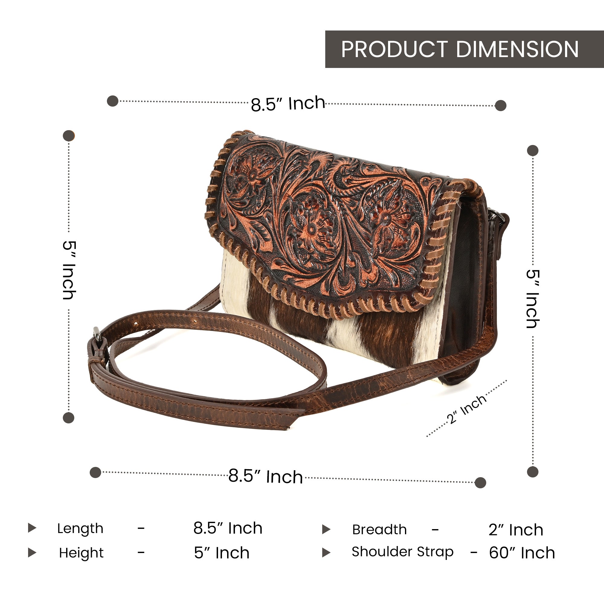 Wildflower Tooled Clutch – Western Leather Statement Bag