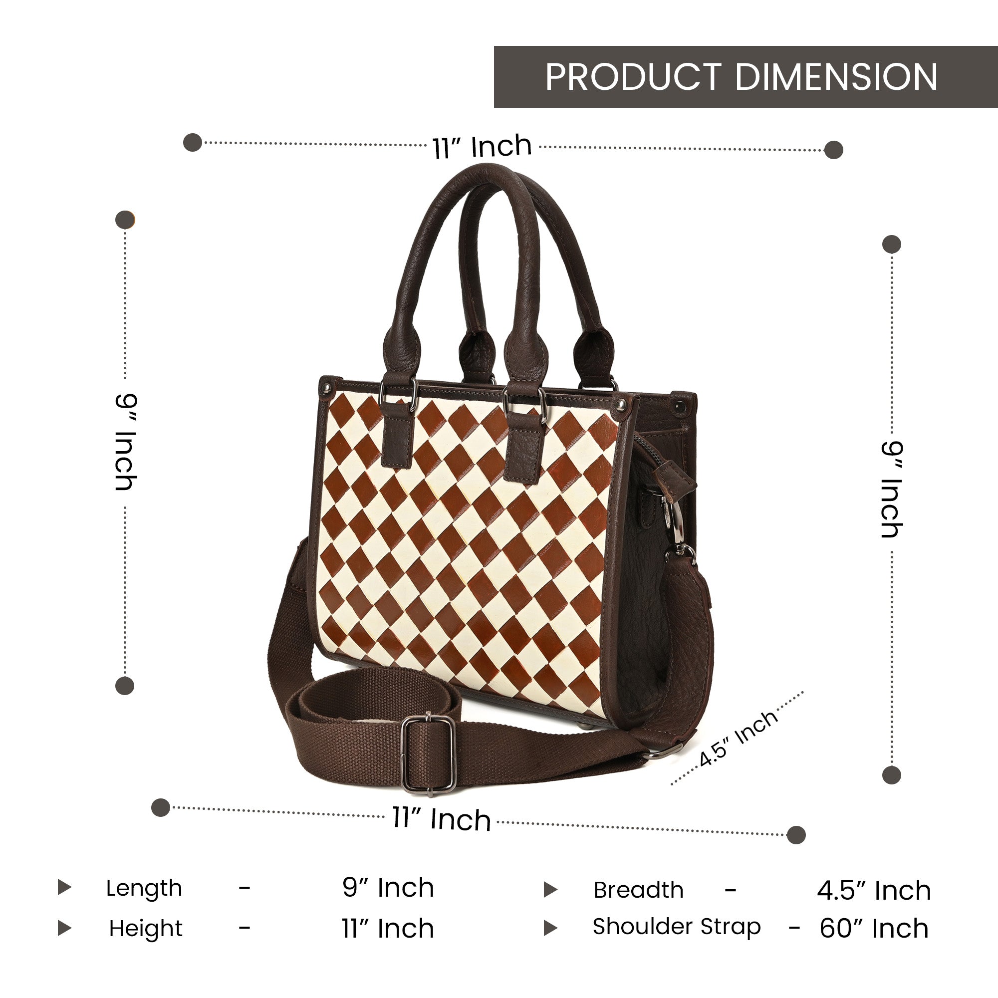 Ridgefield Checker Tote – Handcrafted Western Leather Tote