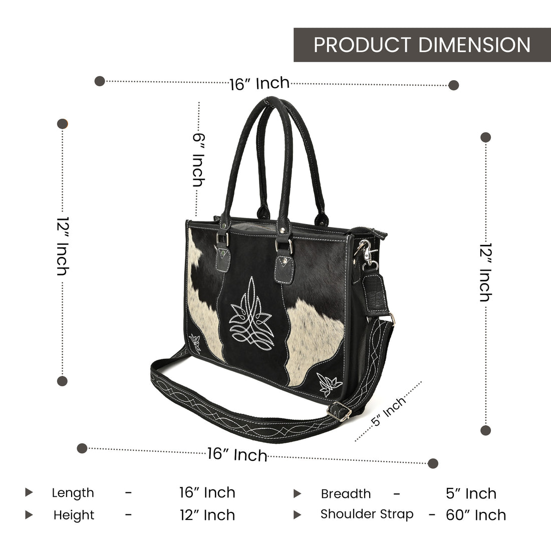 Wildflower Ranch Cowhide Tote – Western Cowhide Leather Tote