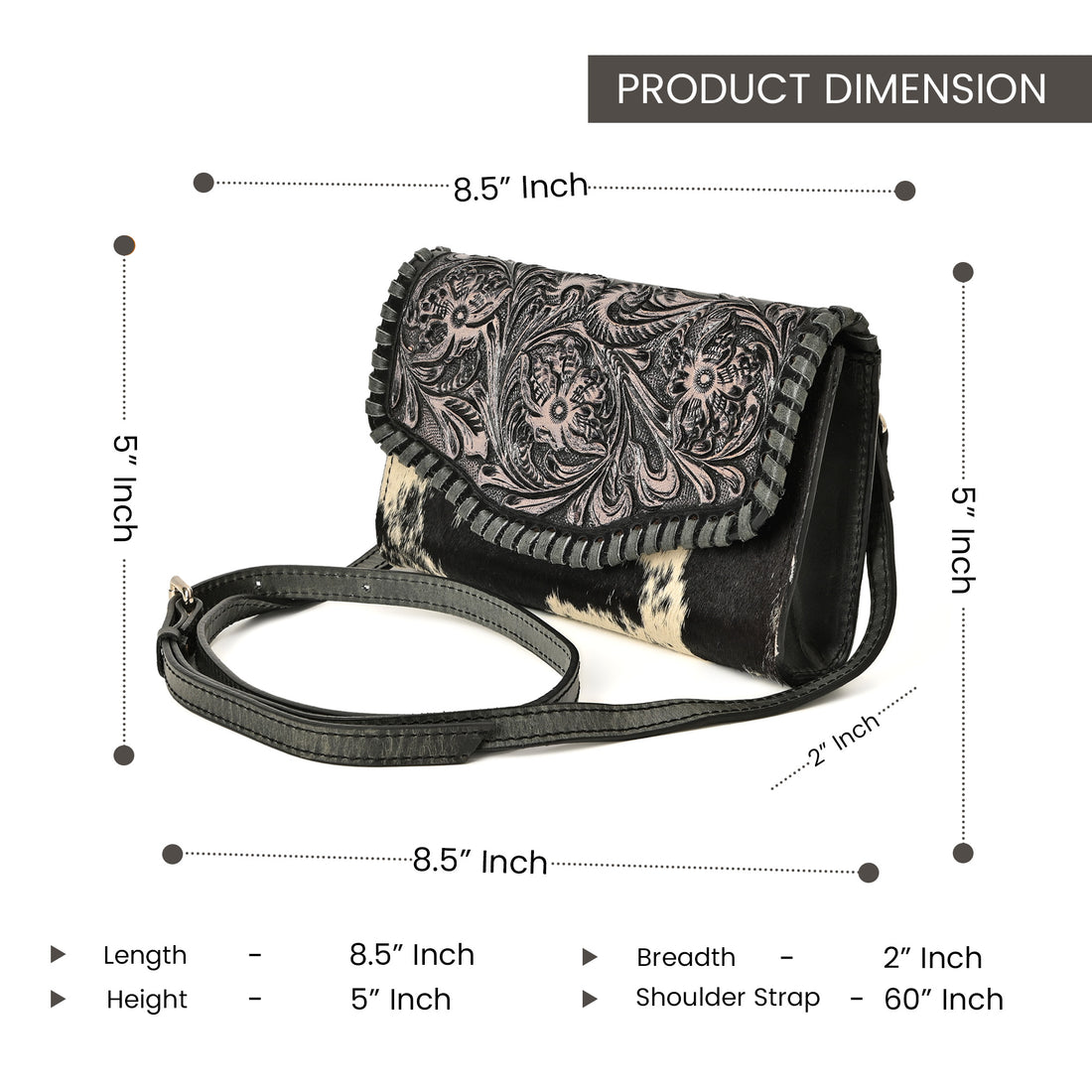 Wildflower Tooled Clutch – Western Leather Statement Bag