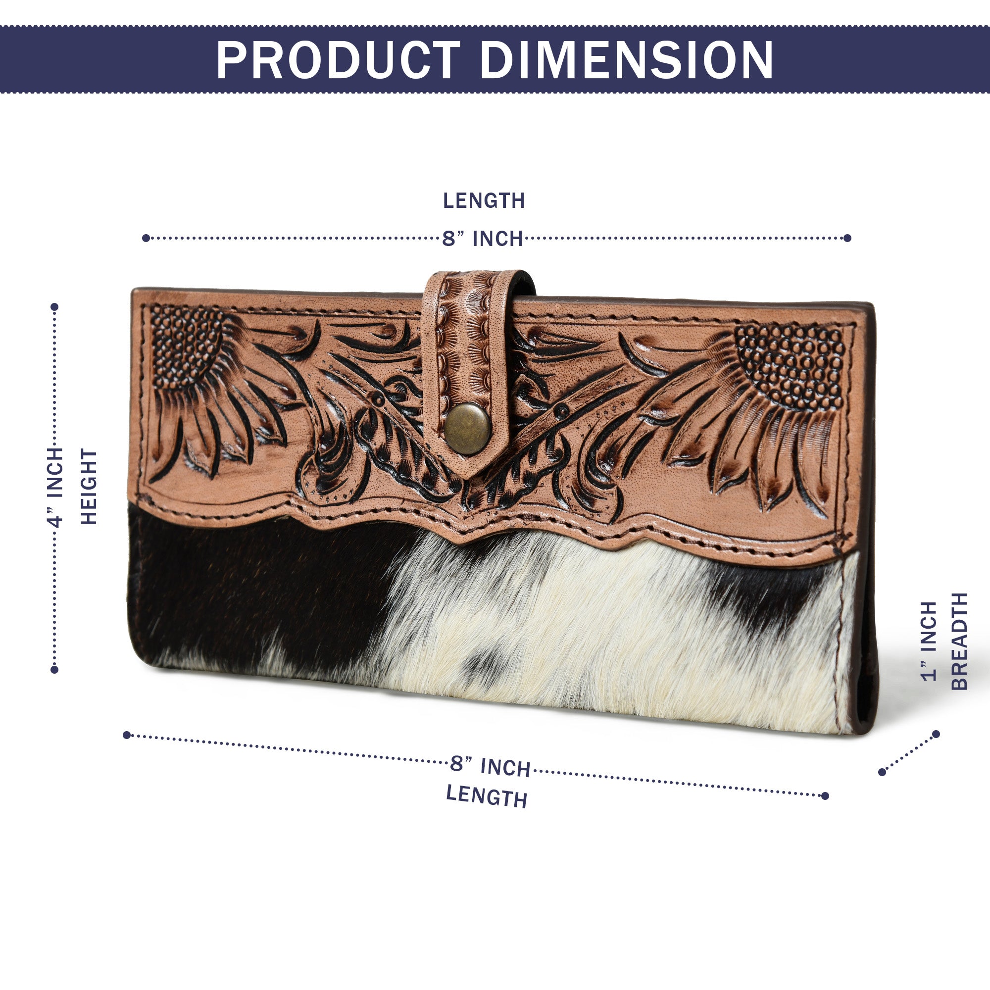 Wild West Wallet – Western Cowhide Leather Wallet