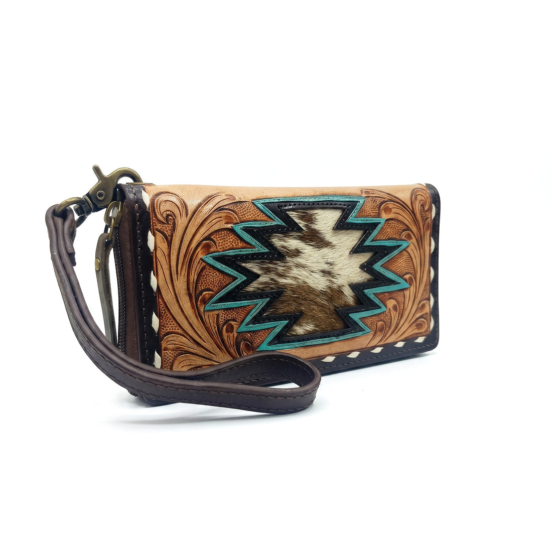 handTooled Leather wristlet