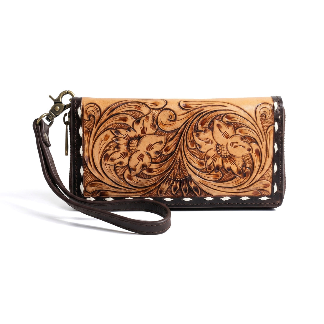 handTooled Leather wristlet