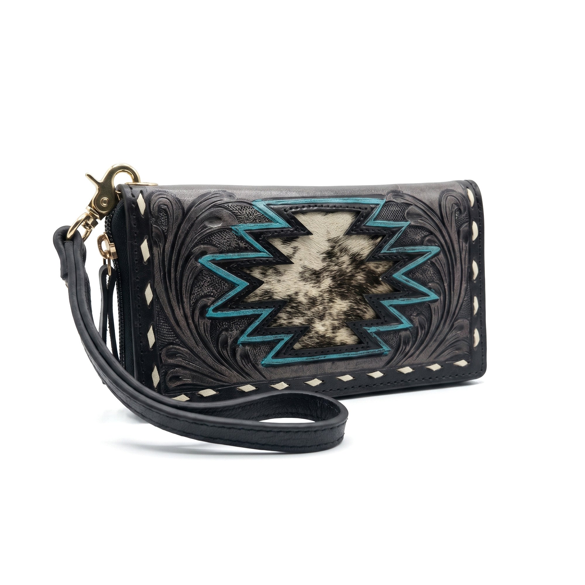 handTooled Leather wristlet
