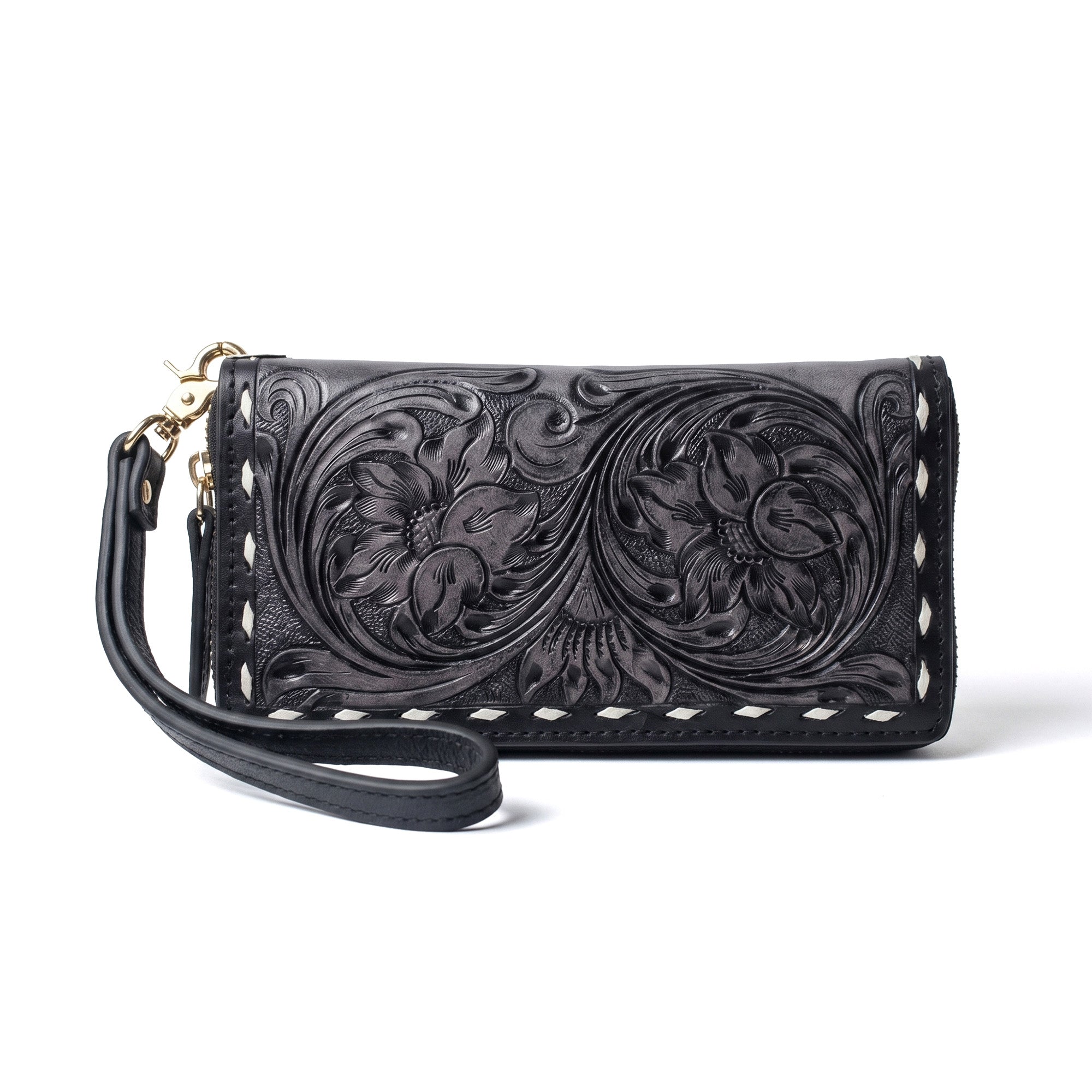 handTooled Leather wristlet