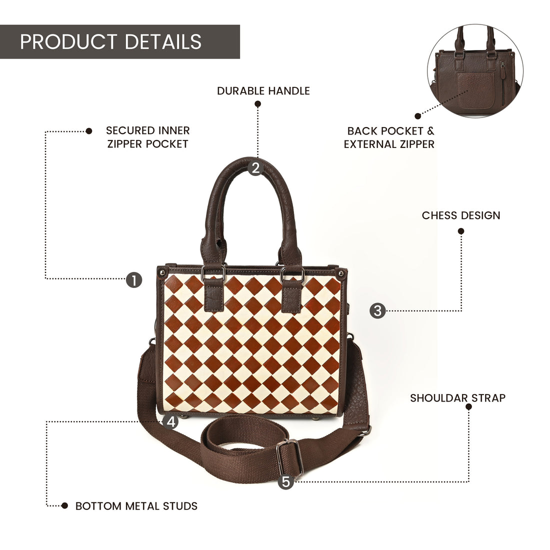 Ridgefield Checker Tote – Handcrafted Western Leather Tote