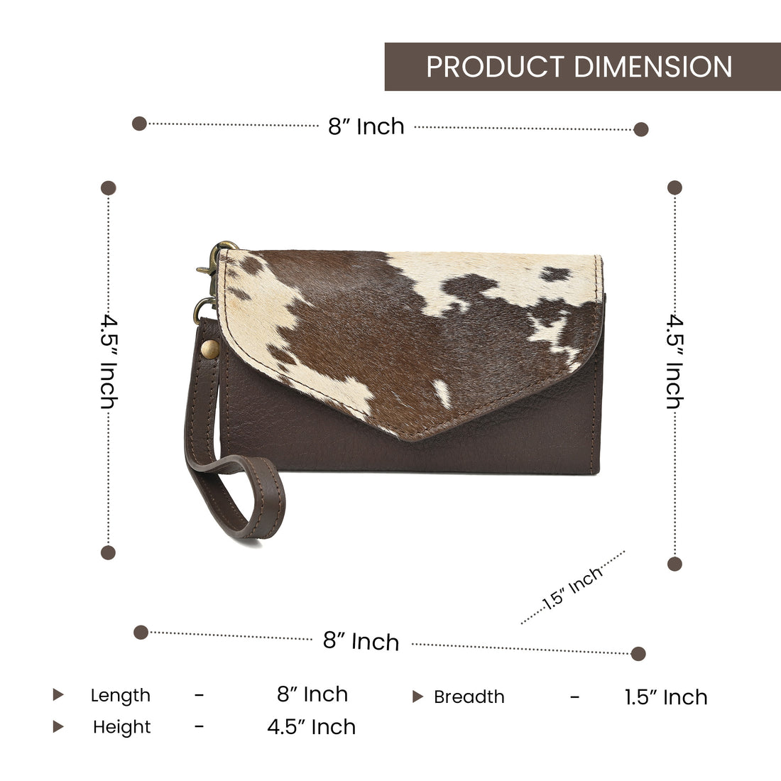 Hair-On Leather Clutch Wallet – Cowhide Wristlet Wallet for Women