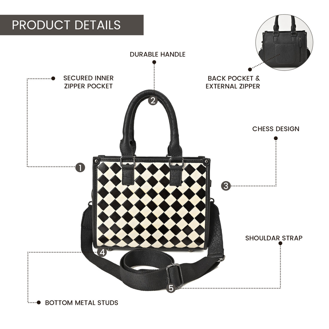 Ridgefield Checker Tote – Handcrafted Western Leather Tote