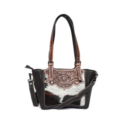 Carry Charm Handtooled Cowhide Leather Tote & Crossbody
