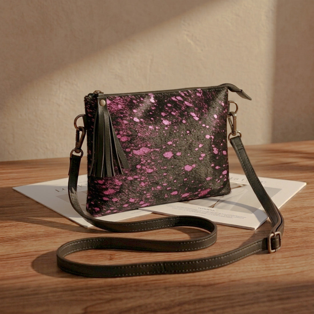 Ruby Cowhide Mini Crossbody Bag – Handcrafted Leather