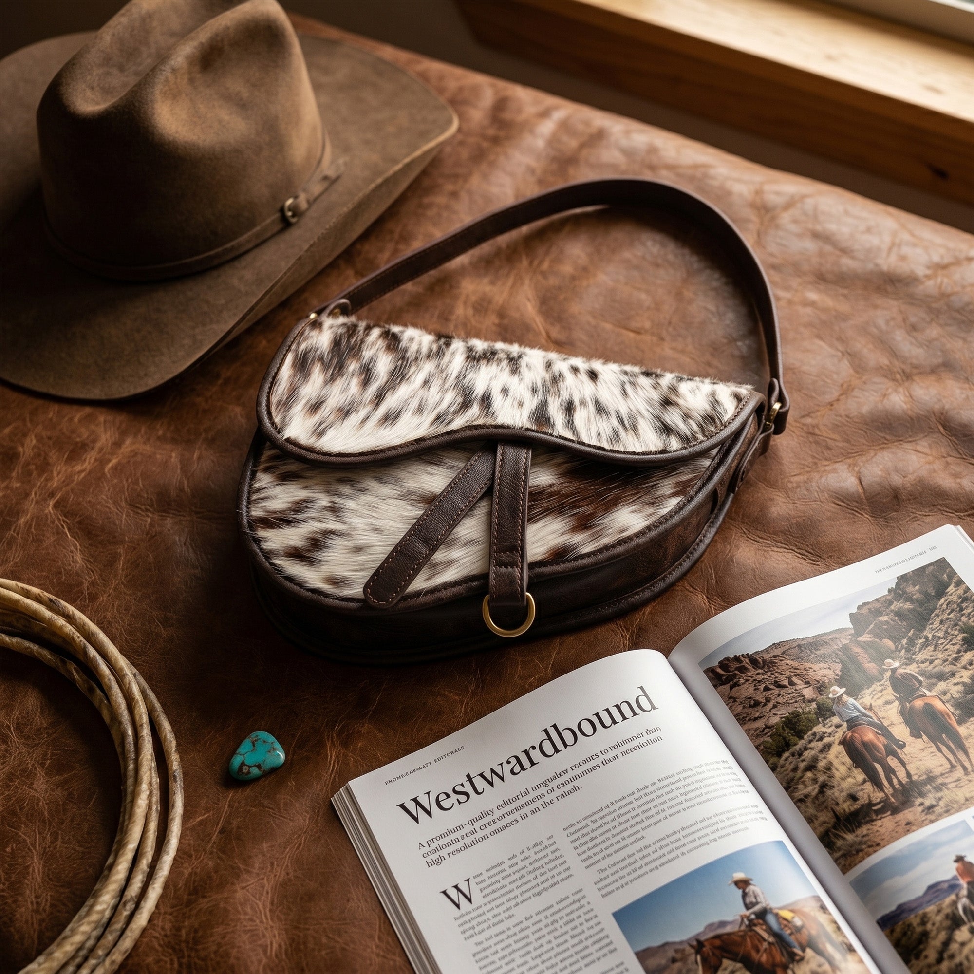 Desert Trail Hair-On Hide Saddle Bag