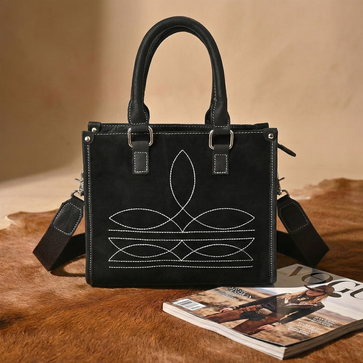 Cowgirl Bloom Tote – Western Floral Leather Tote