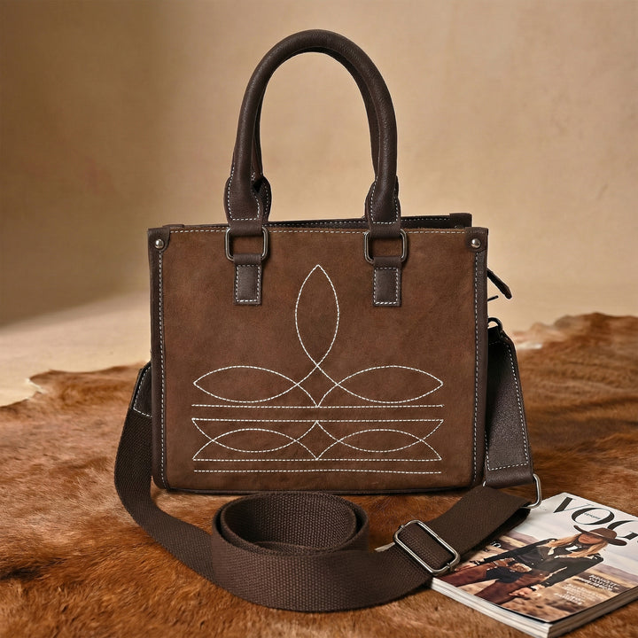 Cowgirl Bloom Tote – Western Floral Leather Tote