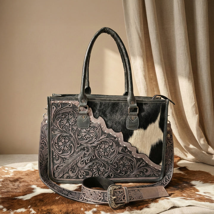 Western Bloom Cowhide Tote Bag – Western Leather Tote