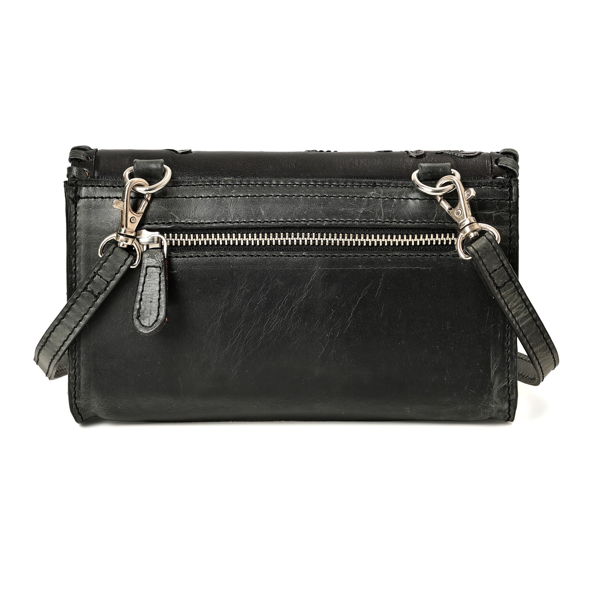 Wildflower Tooled Clutch – Western Leather Statement Bag