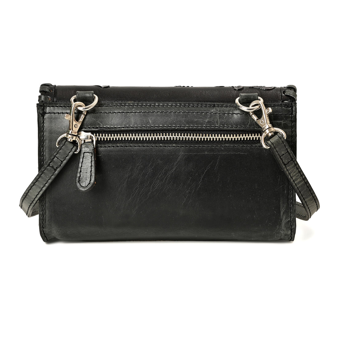 Wildflower Tooled Clutch – Western Leather Statement Bag